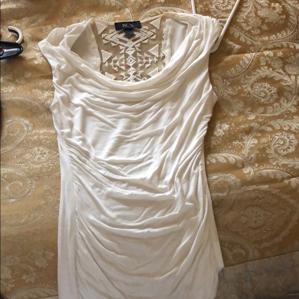White ruffle tank shirt